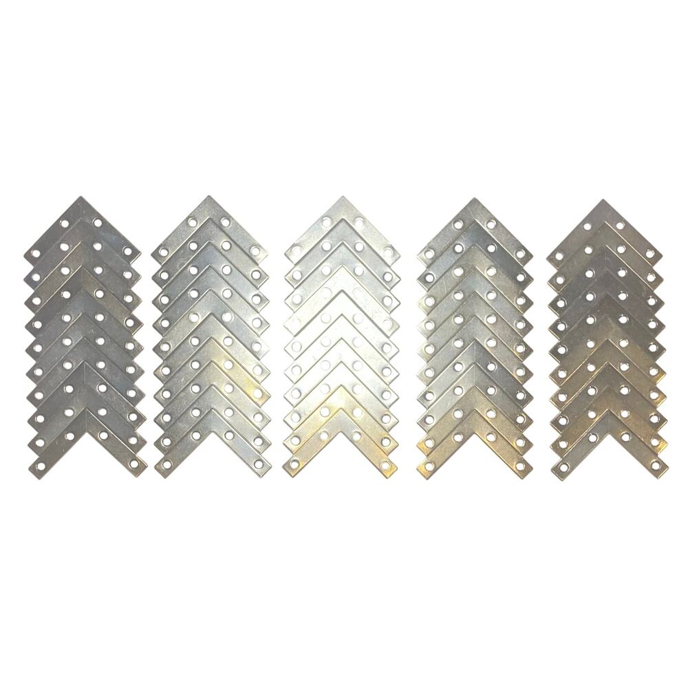 50 pcs New 2"x2" Flat Corner L-Shape Brackets, Right Angle Braces, Joints